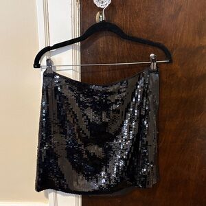 J. Crew Black Sequin Mini Skirt
